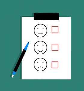 Graphic of emojis denoting satisfaction